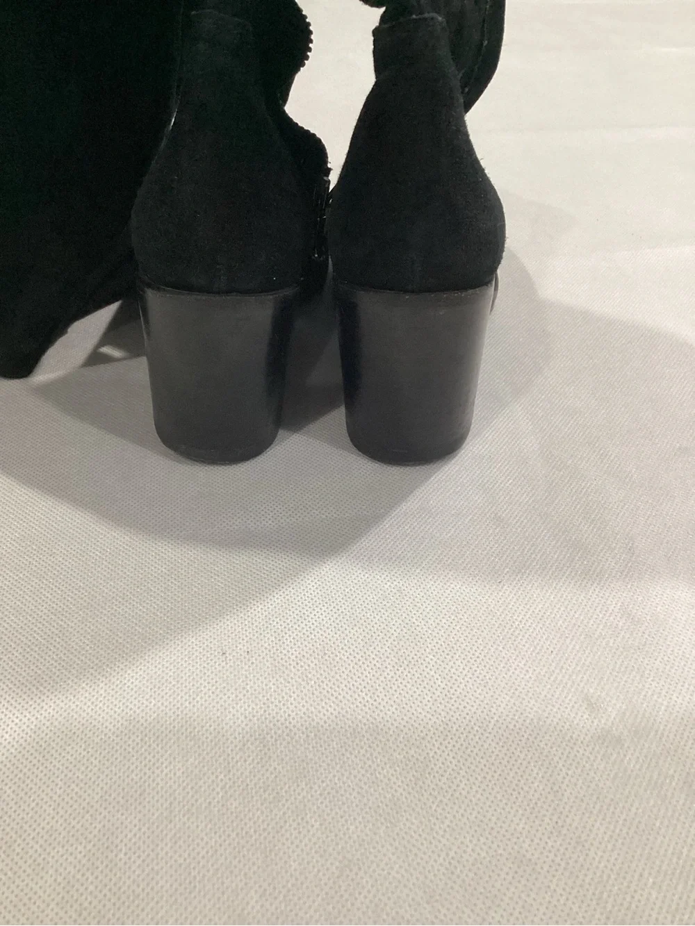 Vero Cuoio Black Over-the-Knee Suede Block Heel Boots made in Italy size 7.5